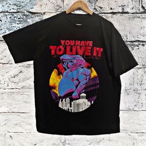 🏋️You Have To Live It Graphic Tee XL Black Streetwear Gym Fitness Motivational